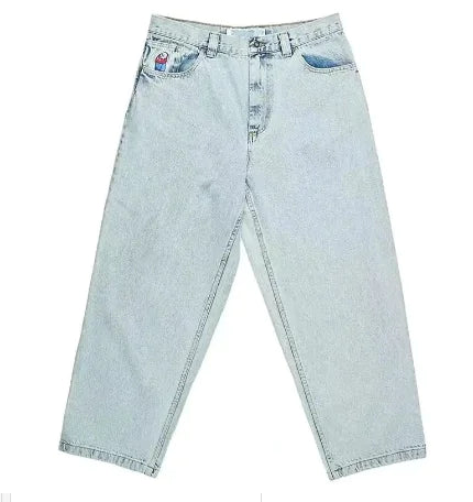 Baggy Big Boy Jeans - Dark Blue Y2K Retro Style (One Piece)
