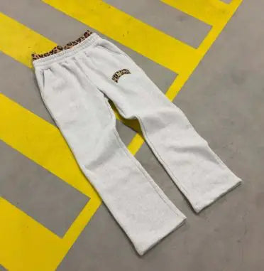 Men's Patchwork Double Waist Hip Hop Loose Trousers – Sports Streetwear Bottoms